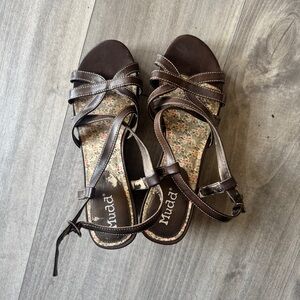 Mudd Dark Brown Strappy Sandals
